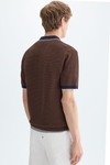 Textured knit polo shirt