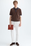 Textured knit polo shirt