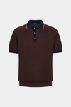 Textured knit polo shirt