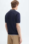 Open-collar knit polo shirt