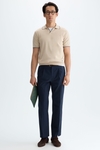 Open-collar knit polo shirt