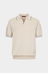 Open-collar knit polo shirt