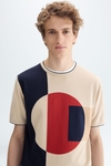 Geometric intarsia knit t-shirt