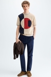 Geometric intarsia knit t-shirt