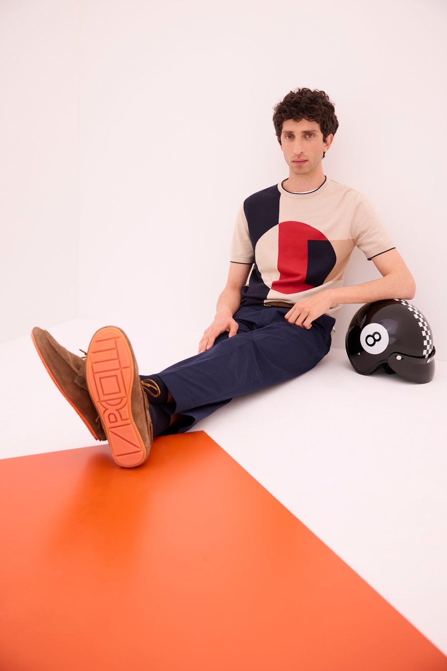 JERSEY MANGA CORTA PUNTO INTARSIA GEOMETRÍA