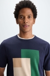 Geometry intarsia knit t-shirt