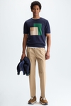Geometry intarsia knit t-shirt