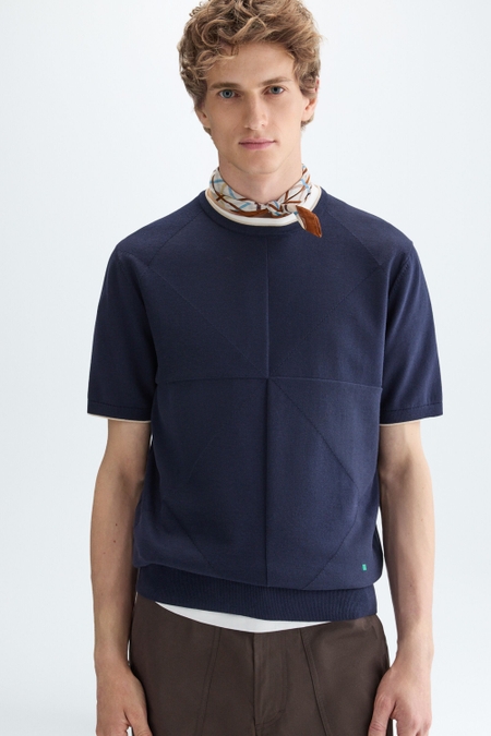 ORIGAMI INTARSIA KNIT T-SHIRT