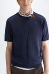 Origami intarsia knit t-shirt