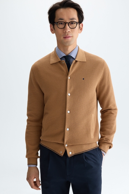 PIMA COTTON TEXTURED KNIT OVERSHIRT
