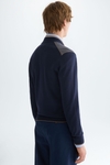 Pima cotton jacquard knit bomber jacket