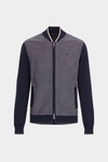 Pima cotton jacquard knit bomber jacket