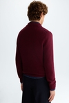 Polo collar cotton textured sweater