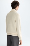 Fisherman's rib knit half-zip sweater