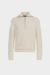 Fisherman's rib knit half-zip sweater