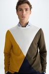 Colourblock pima cotton sweater
