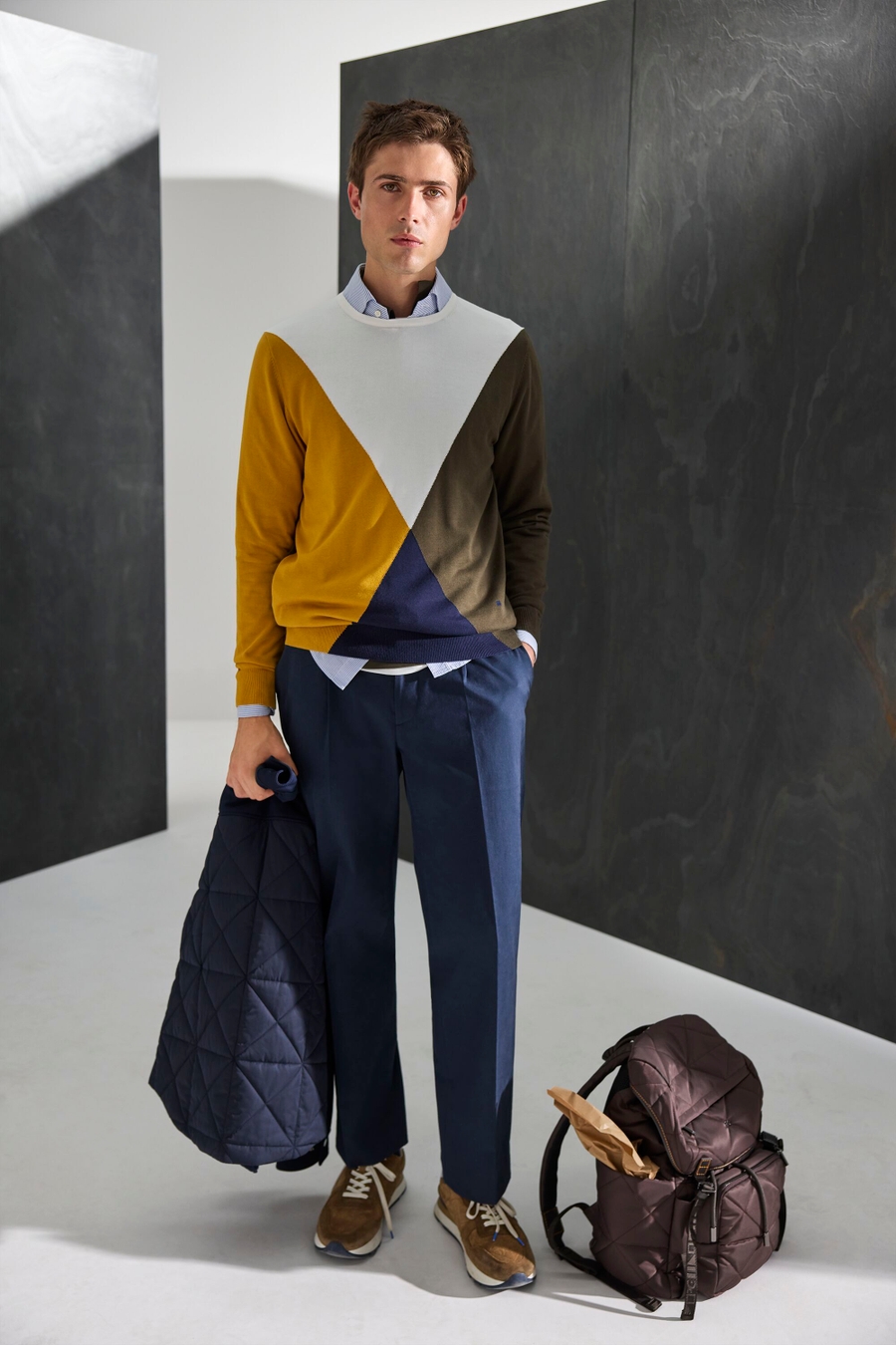 COLOURBLOCK PIMA COTTON SWEATER