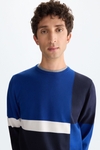 Colourblock intarsia pima cotton sweater