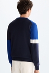 Colourblock intarsia pima cotton sweater