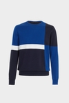 Colourblock intarsia pima cotton sweater