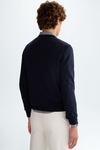Diamond intarsia pima cotton merino wool sweater