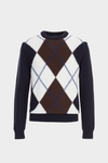 Diamond intarsia cotton sweater
