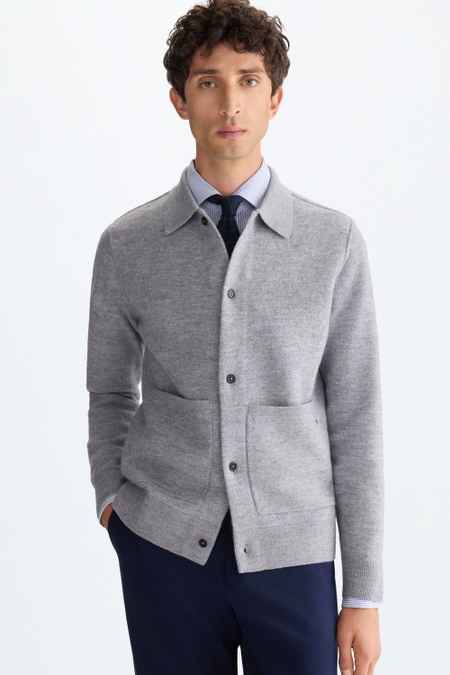 BOILED MERINO WOOL CARDIGAN
