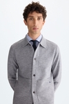 Boiled merino wool cardigan