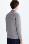 Boiled merino wool cardigan