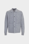 Boiled merino wool cardigan