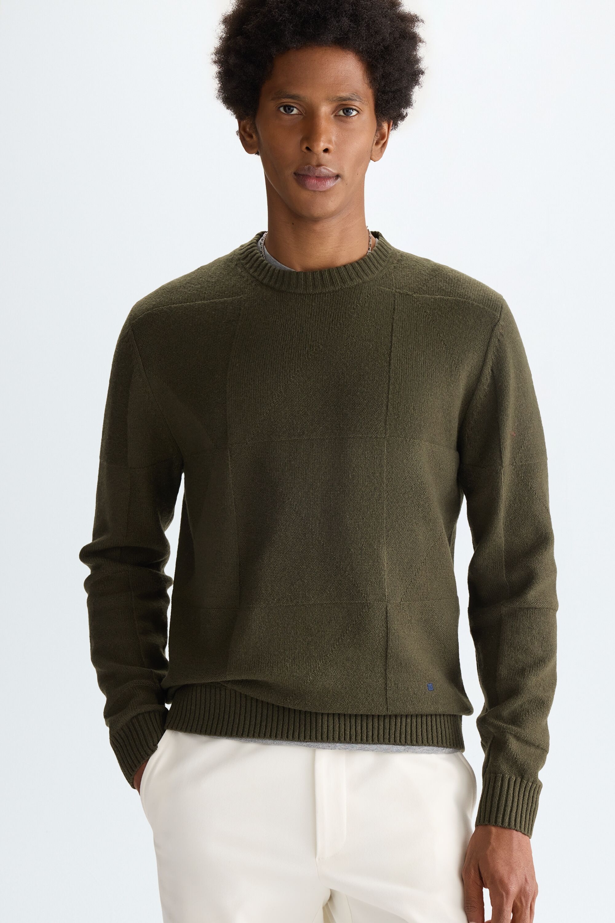 Origami jacquard lambswool sweater