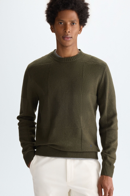 ORIGAMI JACQUARD LAMBSWOOL SWEATER