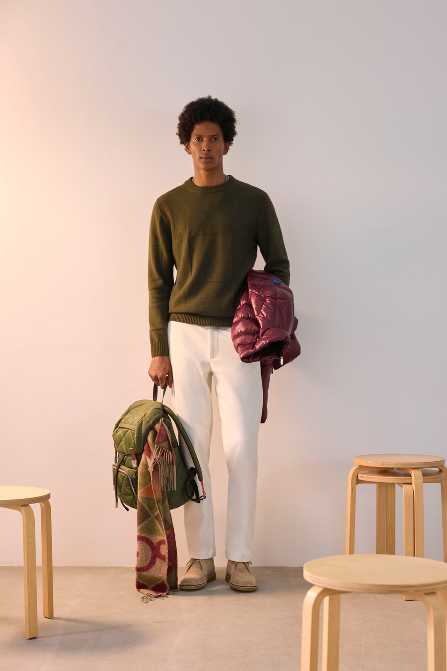 ORIGAMI JACQUARD LAMBSWOOL SWEATER