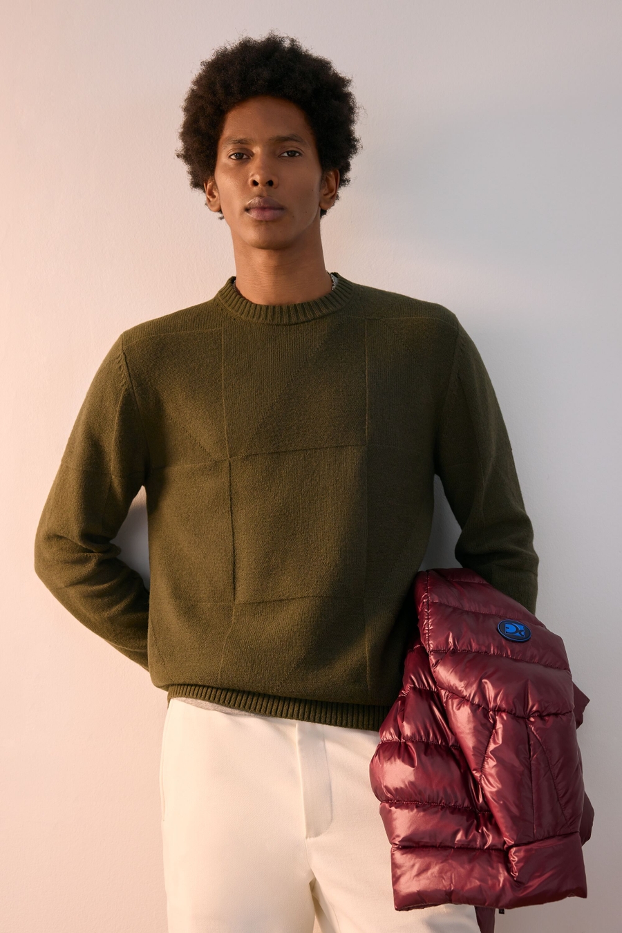 ORIGAMI JACQUARD LAMBSWOOL SWEATER