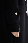 Double-faced wool double-breasted tailored coat