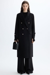 Double-faced wool double-breasted tailored coat