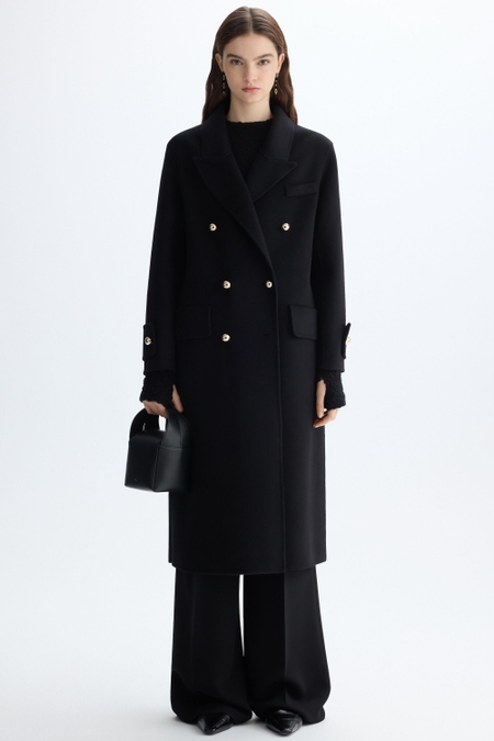 DOUBLE-FACED WOOL DOUBLE-BREASTED TAILORED COAT
