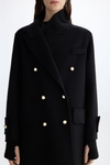 Double-faced wool double-breasted tailored coat