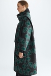 Jacquard oversize coat with detachable scarf