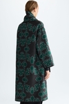Jacquard oversize coat with detachable scarf