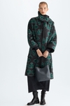 Jacquard oversize coat with detachable scarf