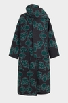 Jacquard oversize coat with detachable scarf