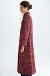 Jewel-buttoned woven fitted coat