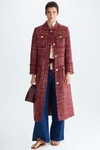Jewel-buttoned woven fitted coat