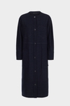 Pinstriped wool midi dust coat
