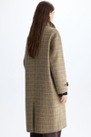 Detachable gilet Harris checks double-faced wool coat