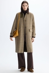Detachable gilet Harris checks double-faced wool coat
