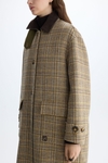 Detachable gilet Harris checks double-faced wool coat