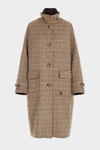 Detachable gilet Harris checks double-faced wool coat