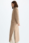 Brushed wool fitted long coat